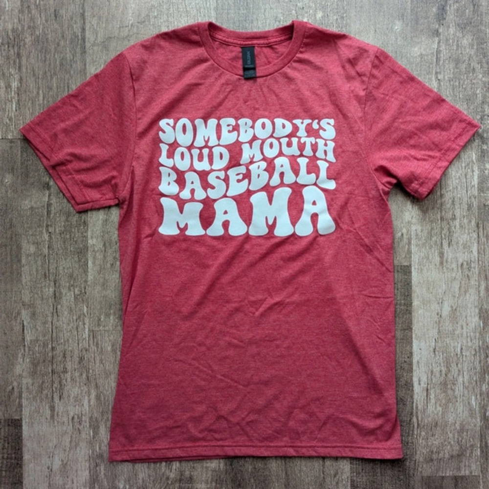 Gildan Red Graphic Tee - Baseball Mama